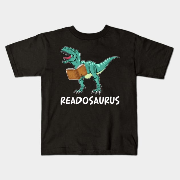 Readosaurus T-shirt Reading Dinosaur Kids T-Shirt by Danielsmfbb